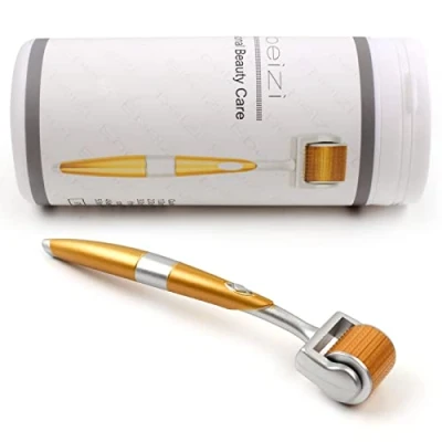 Afbeelding van Derma Titanium micronaalden roller voor gezichts en lichaamsverzorging, helpt bij de baardgroei van mannen, vermindert haaruitval (0,5 mm)
