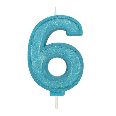 Afbeelding van Culpitt Cijferkaars #6 Blauw met Glitter