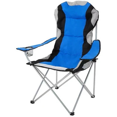 Afbeelding van VDD campingstoel vouwstoel opvouwbaar camping stoel campingstoelen bekerhouder blauw