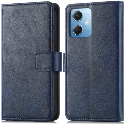 Afbeelding van iMoshion Hoesje Geschikt voor Xiaomi Redmi Note 12 Met Pasjeshouder Luxe Bookcase Donkerblauw