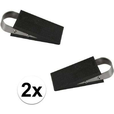 Afbeelding van Benson Deurstopper Rubber RVS 3 cm Wigmodel 2 stuks