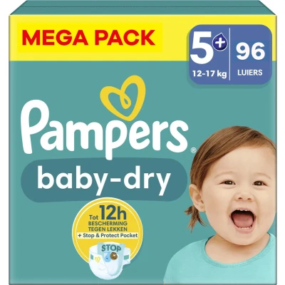 Afbeelding van Pampers Baby Dry Maat 5+ Mega Pack 96 stuks 12/17 KG