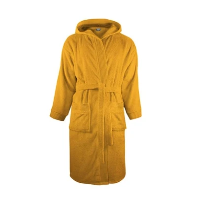 Afbeelding van The One Towelling Badjas S/M Zachte kamerjas met capuchon Vocht absorberend 100% Gekamd badstofkatoen Okergeel
