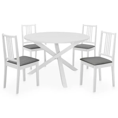 Afbeelding van vidaXL 5 delige Eethoek MDF wit