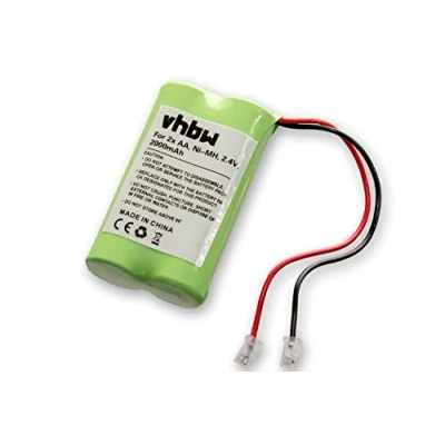Afbeelding van Universele batterij, vhbw NiMH 2000 mAh, 2,4 V, 2 x AA