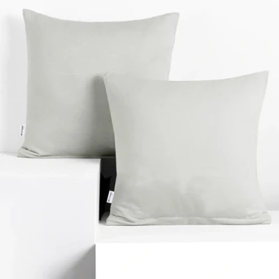 Afbeelding van DecoKing Set van 2 katoenen jersey kussenslopen met ritssluiting, 50 x cm, amber zilver
