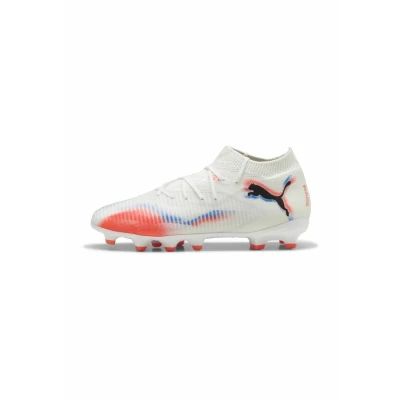 Afbeelding van PUMA Future 8 Pro Fg/Ag Jr Voetbalschoenen, uniseks, kinderen, wit, zwart, stralend rood