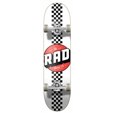 Afbeelding van RAD Checker Stripe Progressive Compleet Skateboard White/Black 7.75