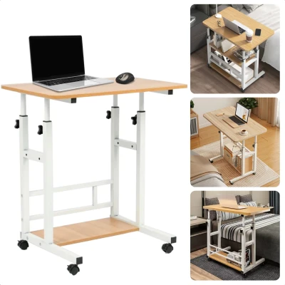Afbeelding van Cheqo® Verrijdbare Laptoptafel Verrijdbaar Bureau Computertafel Laptop Standaard Verstelbare Bedtafel Banktafel Bijzettafel Tafel Inclusief EBOOK