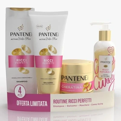 Afbeelding van Pantene Ricci Parfait cadeauset: shampoo 250 ml, balsem 200 masker 300 stylingcrème 235 ml