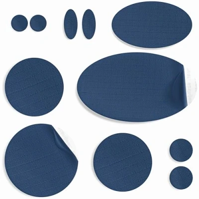 Afbeelding van aZengear Donsjack reparatiepatches voorgesneden, van waterdicht, scheurvast nylon, voor het repareren gaten in kleding (11 stuks, donkerblauw)