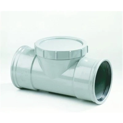 Afbeelding van Dyka Ontstoppingsstuk schroefdeksel 2x mof manchetverbinding klasse 41 PVC grijs keurmerk BRL52100 125mm