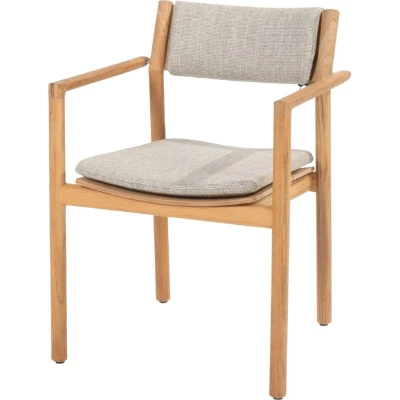 Afbeelding van Levi stapelbare dining stoel teak incl. 2 kussens 4SO