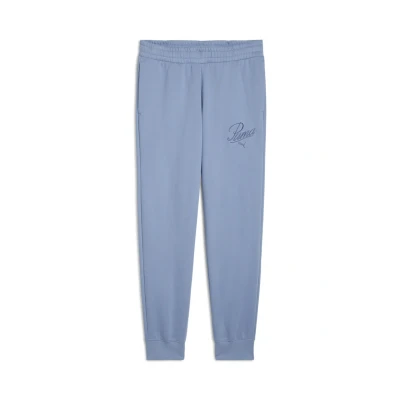 Afbeelding van Puma Essentials Script Jogging Trainingsbroek, Dames, Maat: Small, Cool blue