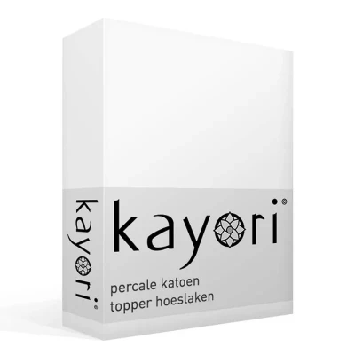 Afbeelding van Kayori Shizu perkal topper hoeslaken wit 200/200 (Kleur: Wit)