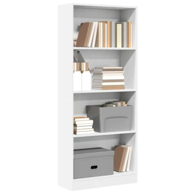 Afbeelding van Boekenkast 60x24x143 cm bewerkt hout wit