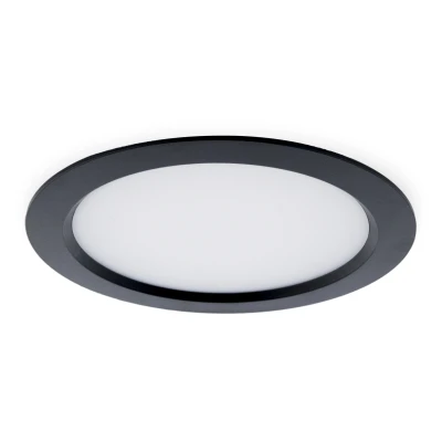 Afbeelding van LED Paneel Plafondlamp 24W, Rond 23cm, Warm Wit, Inbouw, Zwart