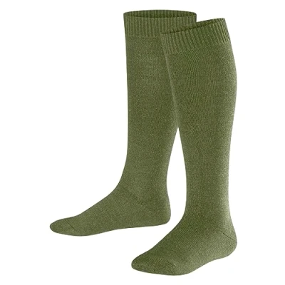 Image de FALKE Comfort Wool K KH laine unies 1 paire, Chaussettes longues Mixte enfant, Vert (Sern Green 7681), 27 30