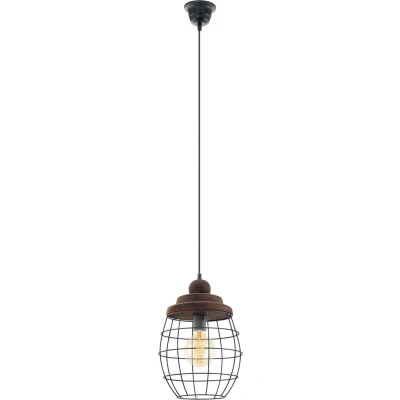 Afbeelding van EGLO Vintage Bampton Hanglamp Ø240mm. Zwart Bruin Patina
