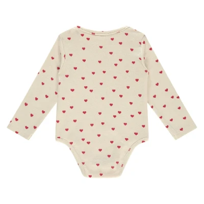 Afbeelding van A Tiny Story Romper Hartjes Wit dessin 56