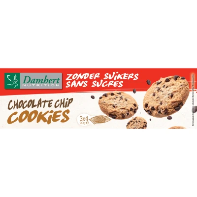Afbeelding van 3x Damhert Chocolate Chip Cookies Zonder suikers 90 gr