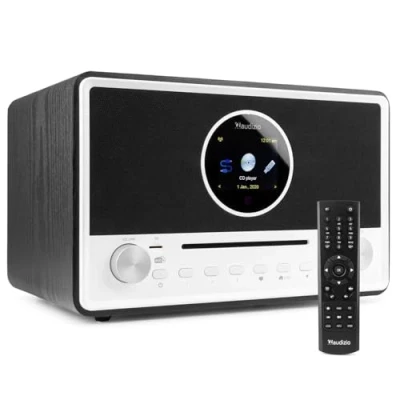 Afbeelding van DAB Radio met CD Speler en Bluetooth Audizio Lucca FM Internetradio AUX USB Stick Ingang Wekker