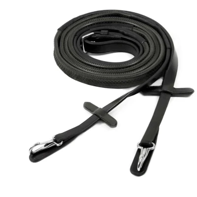 Image de Schockemöhle Rênes Neo Line Caoutchouc Clip Noir/Argent Full