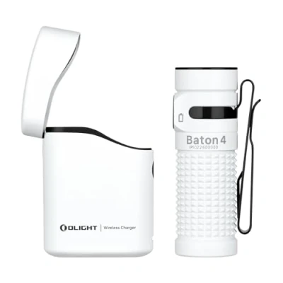 Afbeelding van OLIGHT Baton 4 mini zaklamp, oplaadbaar, vermogen, 1300 lm, 170 m, waterdicht, IPX8, voor kamperen, wandelen en huishouden (wit)