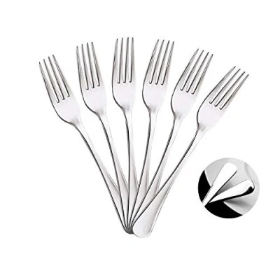 Afbeelding van Set van 6 visvorken, dessertvork, tafelvork, roestvrij staal, 19 x 2,65 cm