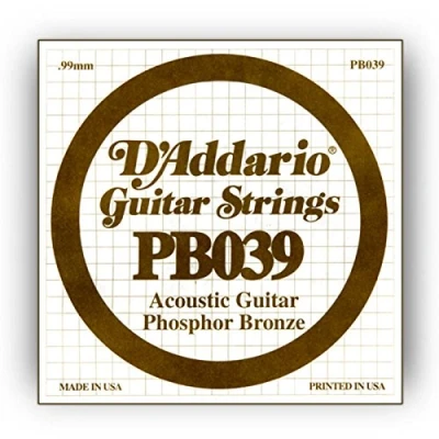 Image de Corde au détail Guitare acoustique D&#039;Addario Filée Phosphore Bronze 039 PB039