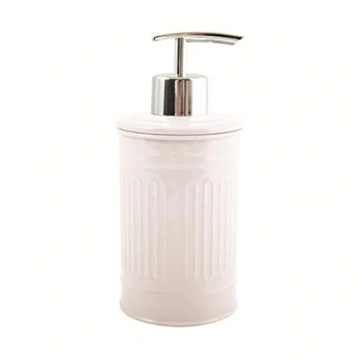 Afbeelding van MSV Zeeppompje/dispenser Industrial metaal wit/zilver 7.5 x 17 cm 250 ml