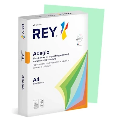 Afbeelding van REY® ADAGIO, gekleurd papier groen, 80g, A4, PEFC, karton 5x500 vellen