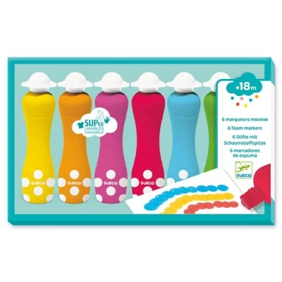 Image de Set de 6 marqueurs mousse Djeco