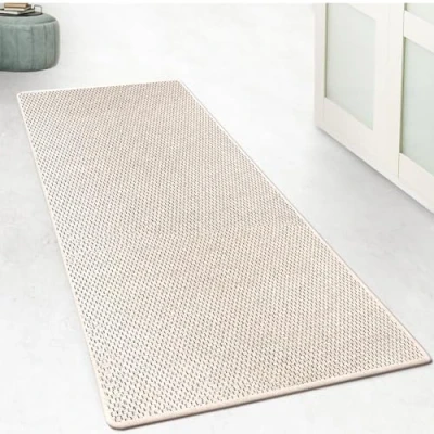 Afbeelding van casa pura Keukentapijt, 200 x 250 cm, voor keuken, hal, slaapkamer en woonkamer, antislip wasbaar, sisal look, verkocht per meter, op maat, crème Calcutta