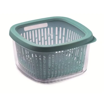 Afbeelding van Snips aroma Keeper 1,50 liter besparende voedselcontainer vierkant binnenrooster luchtdichte sluiting kleur blauw 17,5 x 10 cm Made in Italy Bpa Free
