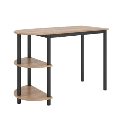Afbeelding van Vicco Bistrotafel Freetown, Krachtige eik goud/Zwart, 110 x 50 cm met open vakken