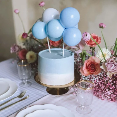 Afbeelding van Partydeco Ballon Cake Topper Blauw (29 cm) (Robin)