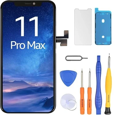 Afbeelding van LL TRADER Scherm voor iPhone 11 Pro Max 6,5 inch LCD vervanging Retina FHD monitor COF touchscreen met reparatieset, waterdichte tape en bescherming (programmeerbare Truetone)