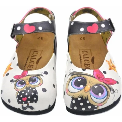 Afbeelding van GOBY Cute Owl Clogs Slippers Hoge kwaliteit Handmade Maat 36
