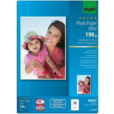 Afbeelding van inkjet Ultra fotopapier A4 190grs hoogglans 50 vel