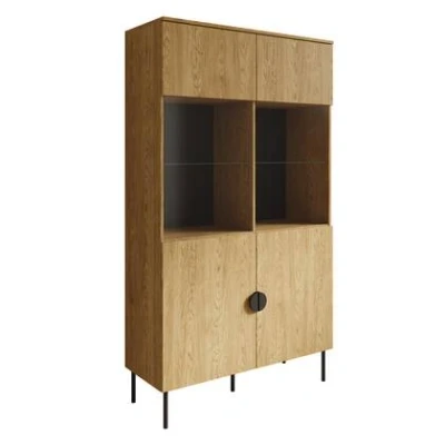 Afbeelding van Meubella Vitrinekast Monor Eiken 107 cm