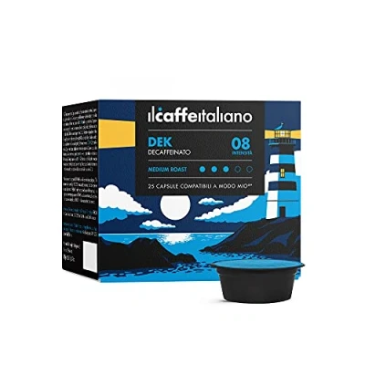 Afbeelding van FRHOME 120 koffiecapsules compatibel met Nespresso cafeïnevrij mengsel intensiteit 8 Il Caffè Italiano