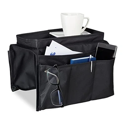 Afbeelding van Relaxdays armleuning organizer, dienblad met opberger, sofa 6 zakjes