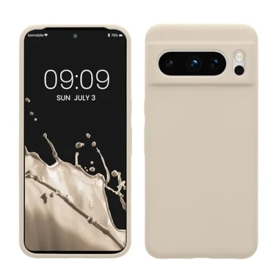 Afbeelding van kwmobile telefoonhoesje geschikt voor Google Pixel 8 Pro Hoesje met siliconen coating Smartphone case in crème