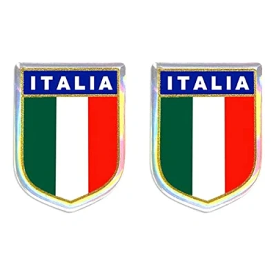 Afbeelding van 4R Quattroerre.it 32124 3D sticker Italiaans schild HQ, 2 stuks, 27 x 33 mm