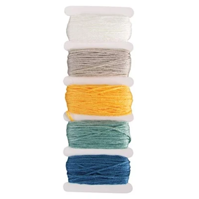 Afbeelding van Rayher 53564685 Stitch &amp; Knoot, katoengaren, 5 kleuren, 10 m (50 m) voor kruissteek borduurwerk