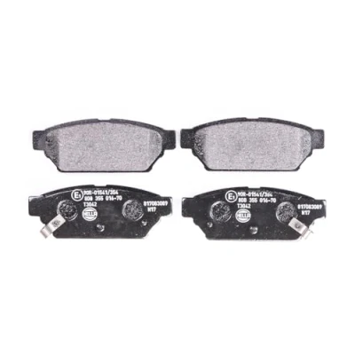 Afbeelding van HELLA 8DB 355 016 701 Remblokkenset Met akoestische slijtagewaarschuwing MITSUBISHI: Carisma Saloon, Lancer 5 Limousine, Hatchback