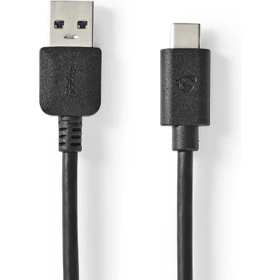 Afbeelding van Nedis USB A C 3.1 Gen2 kabel 1.0m zwart