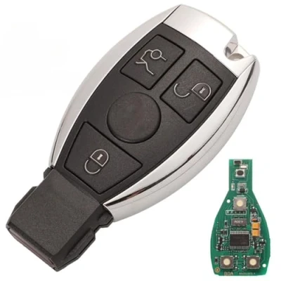 Afbeelding van Autosleutel afstandsbediening 3 knoppen voor BGA chip Mercedes Benz A B S E klasse W203 W204 W205 W210 W211 W212 W221 W222 433MHz
