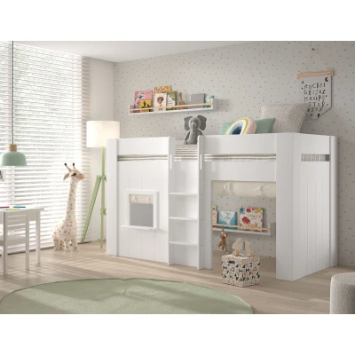 Afbeelding van KidsOnly Reno Wit Halfhoogslaper met Textielset